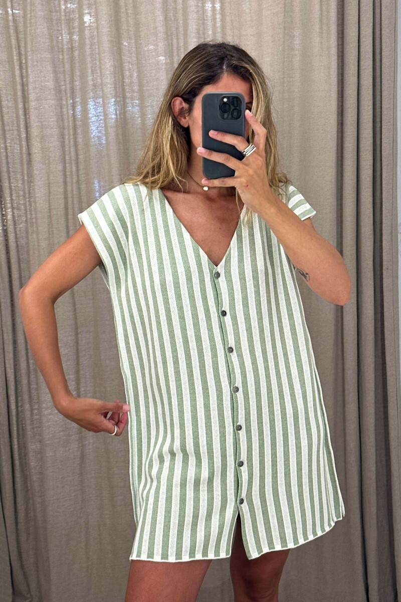 Vestido Libre Verde/Blanco