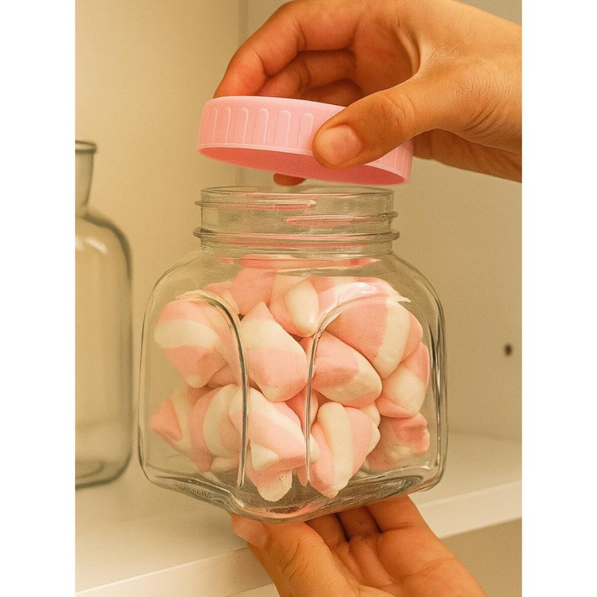 FRASCO DE VIDRIO CON TAPA DE PLASTICO 600ML 