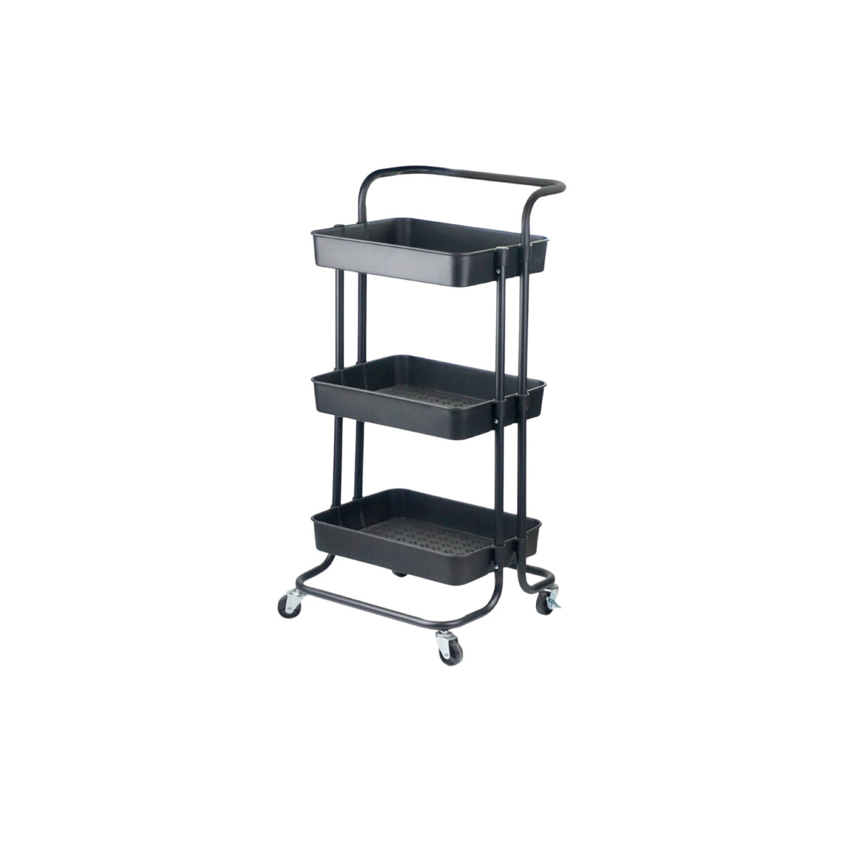 Carrito Organizador 3 Niveles Multiuso con Ruedas - Negro 