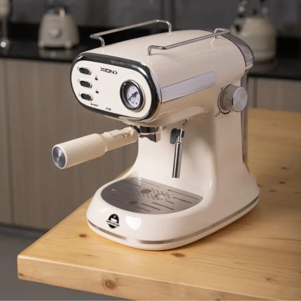 CAFETERA EXPRESSO Y CAPUCCINO VINTAGE BEIGE - XION CAFETERA EXPRESSO Y CAPUCCINO VINTAGE BEIGE - XION