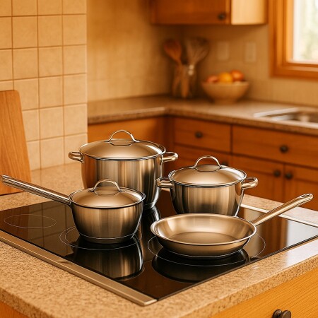 BATERIA DE COCINA TRAMONTINA ALLEGRA ACERO INOX. X 4 PZAS Sin color