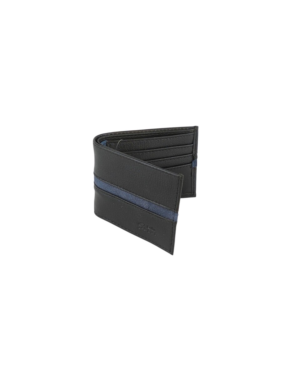 Billetera de cuero con vista en tapa - Negro 