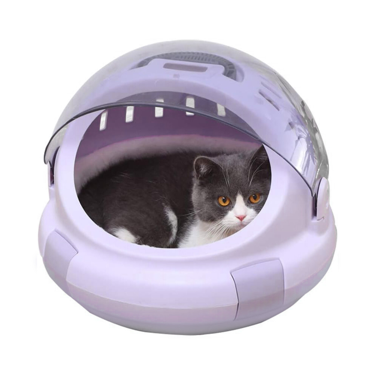 Transportadora Espacial 2 en 1 Cama Gato Con Colchon Mascota - Variante Color Lila 