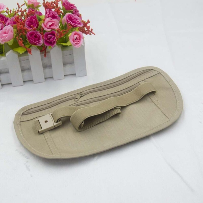 Riñonera De Viaje Invisible Estuche Seguridad Oculto Color beige