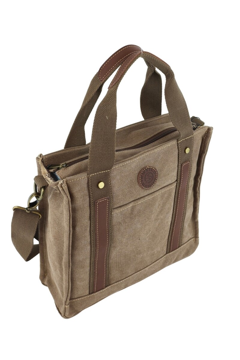 Cartera morral de lona Marrón