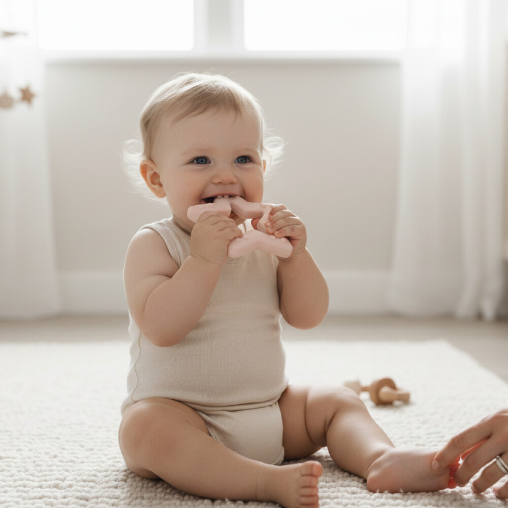 Mordillo silicona estrella Mumlove rosado