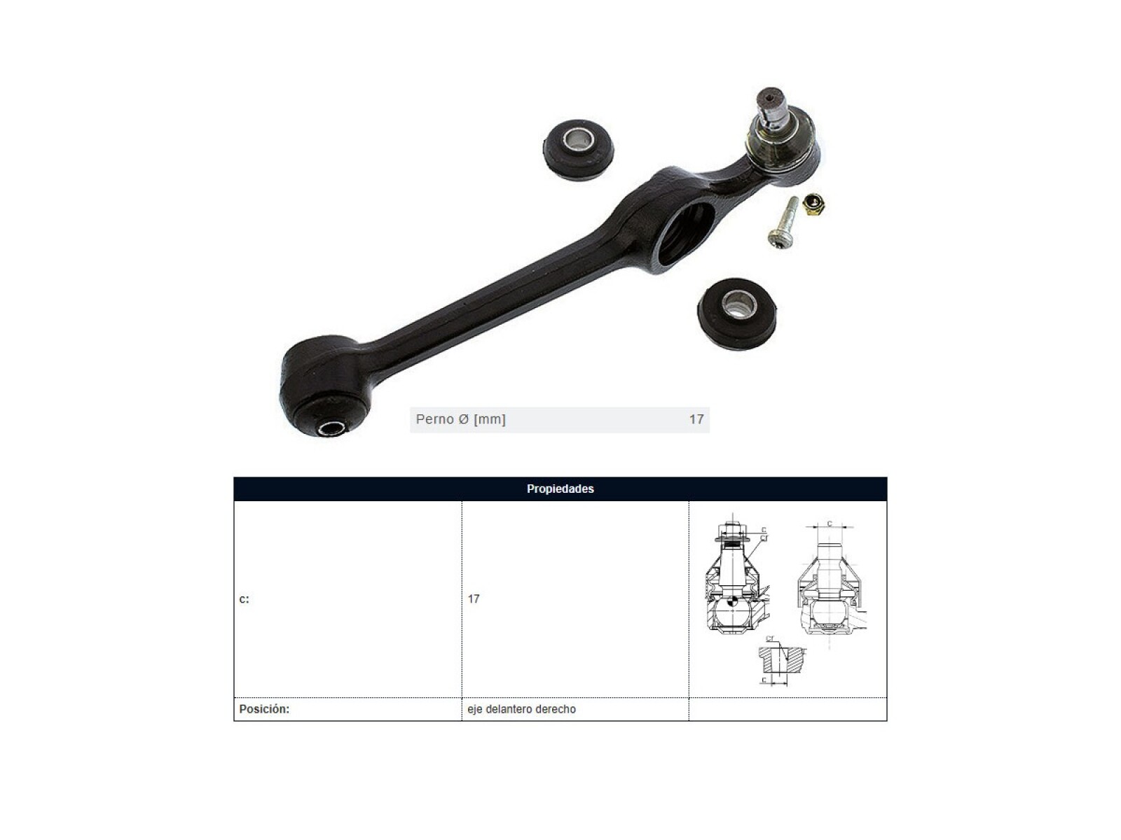 Brazo De Suspension Ford Escort/Verona 81-96 Der 