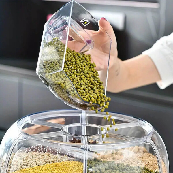 Dispensador De Cereales Con 6 Compartimentos Giratorio 360 gigante Dispensador De Cereales Con 6 Compartimentos Giratorio 360 gigante