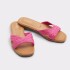 CARIA DARK GREEN RAFFIA TEXTILE BRIGHT PINK
