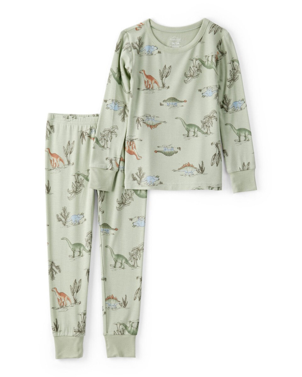 Pijama dos piezas de viscosa Ecovero, diseño dinos, línea Purelysoft 