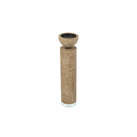 CANDELABRO ALTO MADERA Y VIDRIO 7.5x7.5x35.5CM CANDELABRO ALTO MADERA Y VIDRIO 7.5x7.5x35.5CM
