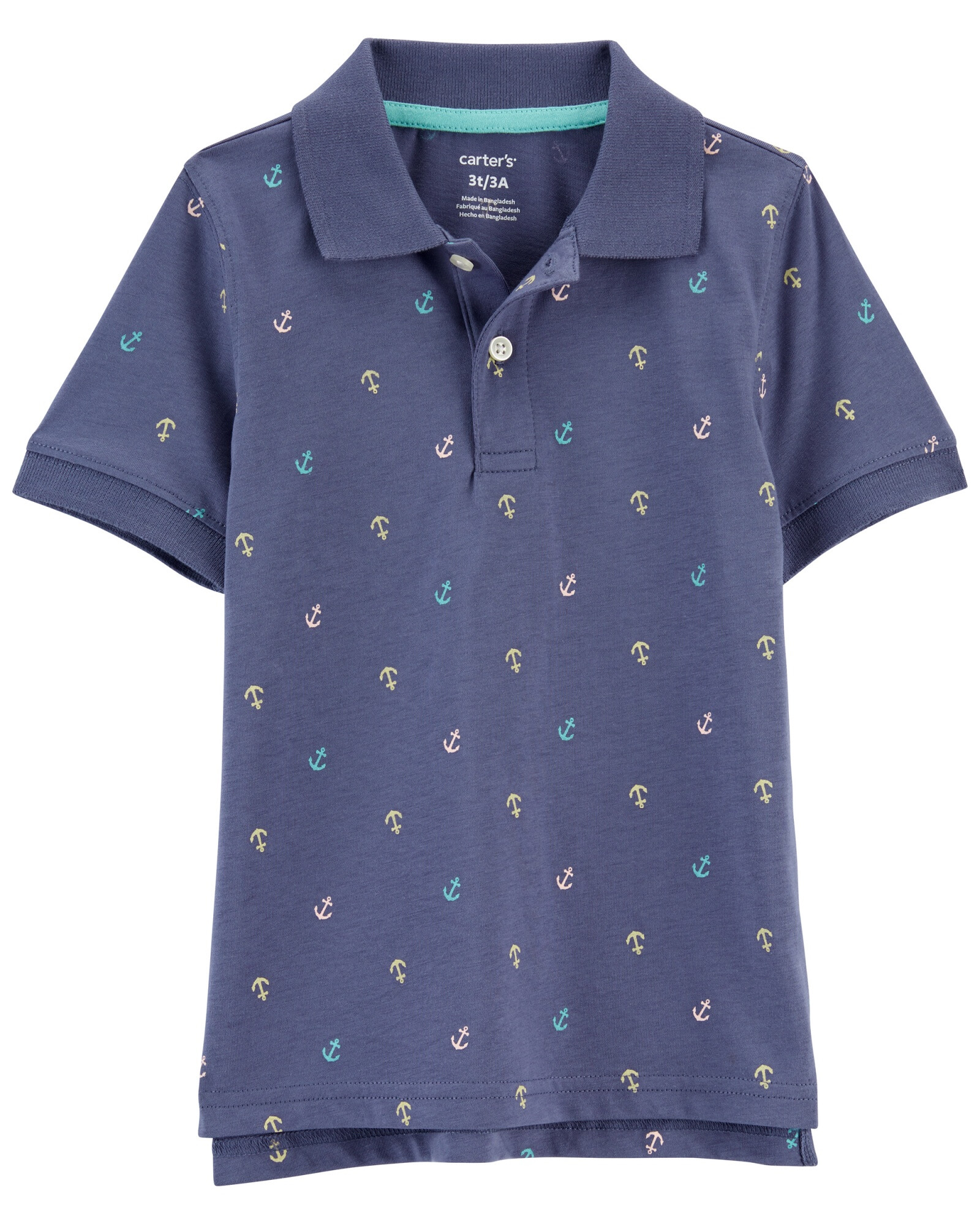 Remera polo de algodón, diseño anclas Remera polo de algodón, diseño anclas