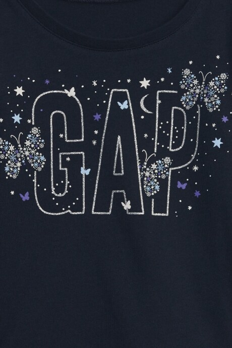 Remera Logo Gap Manga Larga Toddler Niña Blue Galaxy