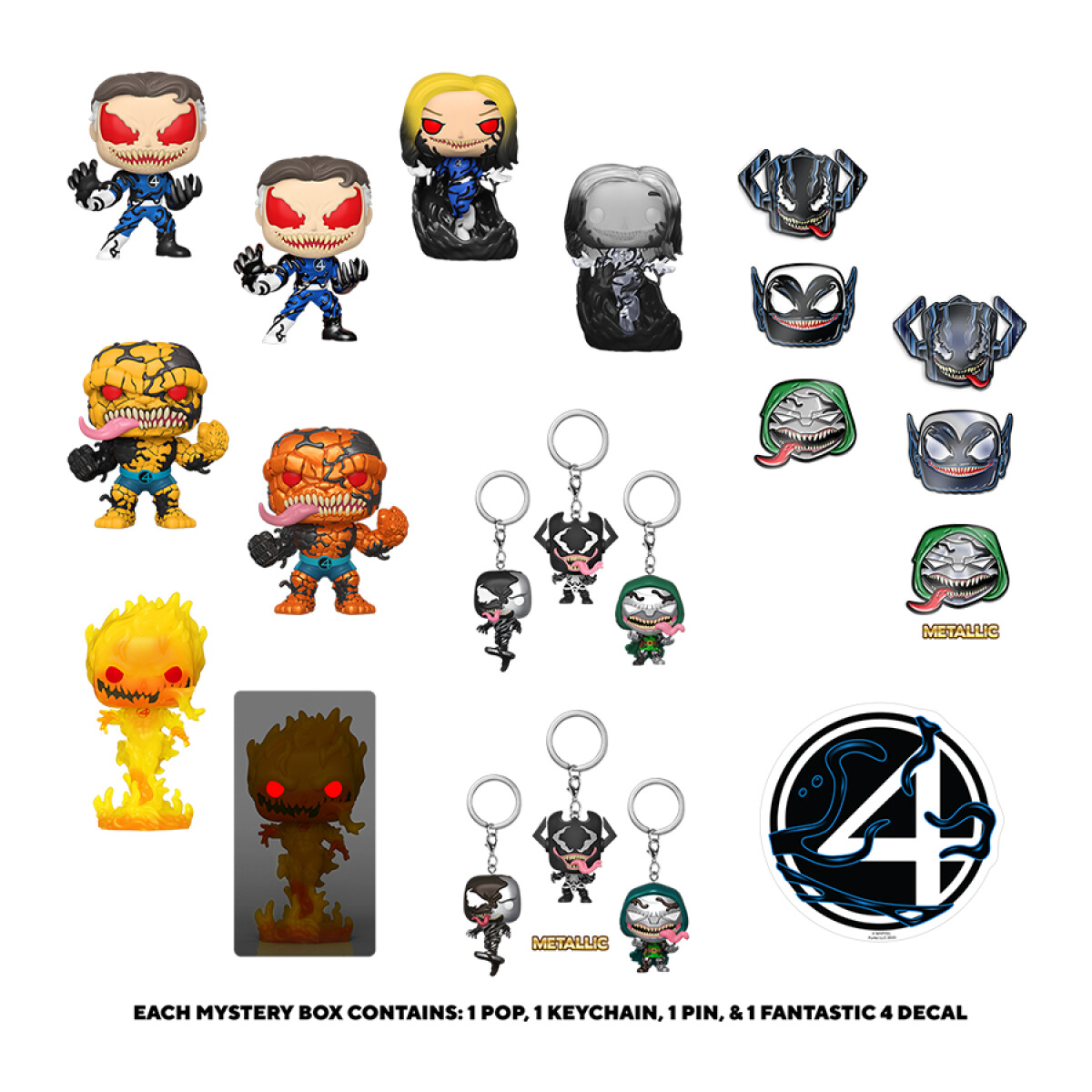 Mystery Box 4 Fantásticos Venomizados [Exclusivo Gamestop USA] 