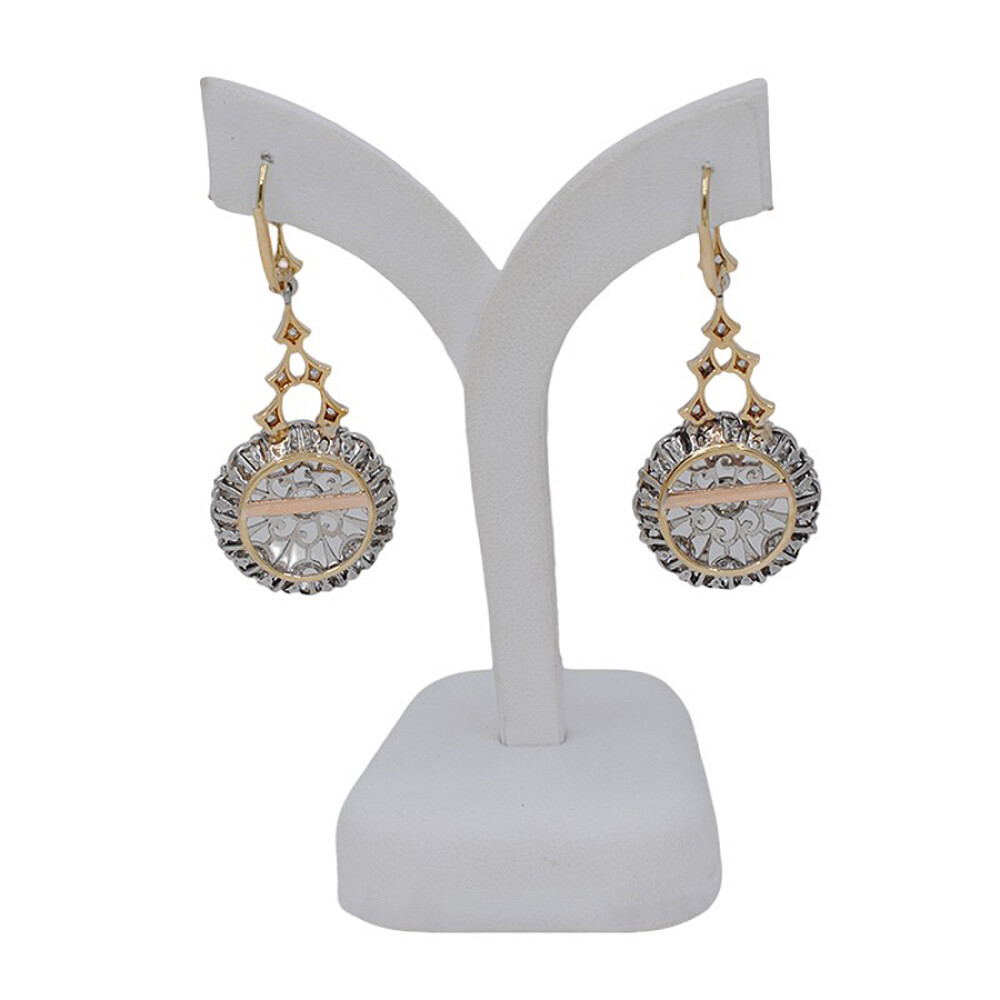 Caravanas En Oro 18K, Platino Con Brilliantes Y Diamantes Caravanas En Oro 18K, Platino Con Brilliantes Y Diamantes