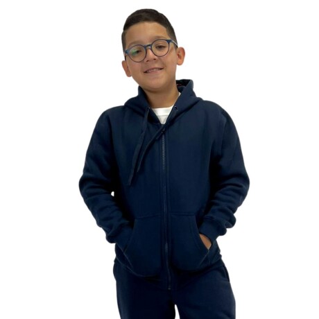 Campera Deportiva Niños en Felpa Azul marino