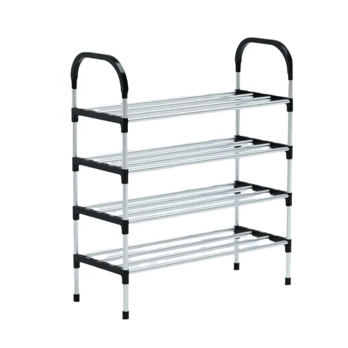 Organizador Zapatero Acero Multiuso 4 Niveles Liviano - Plata/negro 