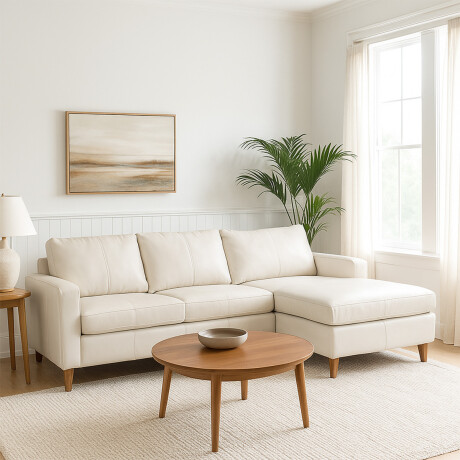 Rinconera Sevilha - Cuero Natural - Chaise Derecho 1000 (Off White)