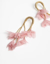 Aros Colgantes Largos Cordón Aros Colgantes Pétalos De Tela - Rosa Viejo