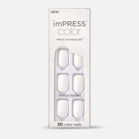 Uñas postizas autoadhesivas Impress Blanco liso Frosting