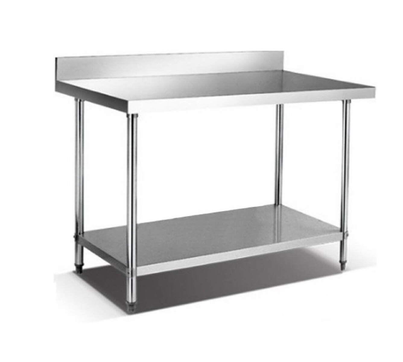 Mesada acero inox con borde 150 cm Flamemax 