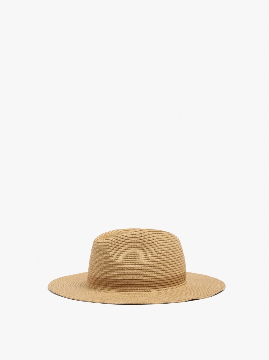 Sombrero Con Efecto Rafia - camel 