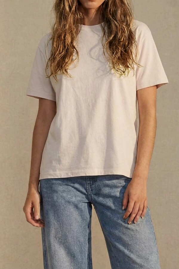 Remera Algodón Lavado Rosa
