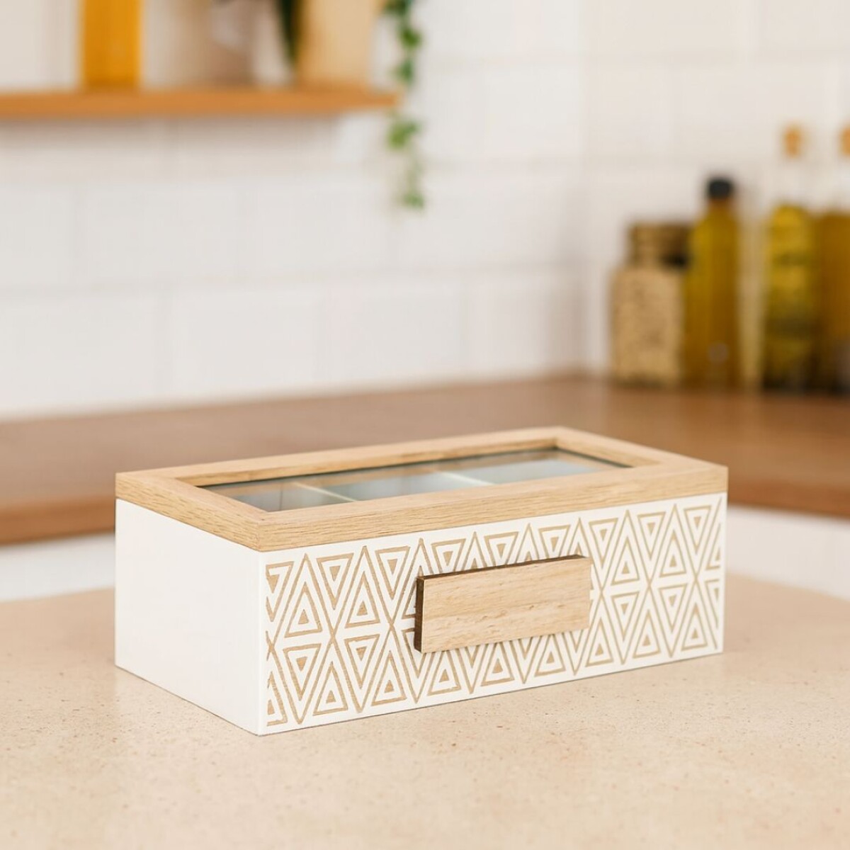 CAJA DE MADERA PARA TE 24 X8,7X7CM - Blanco 