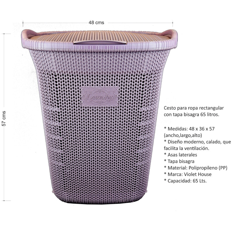 Cesto para ropa 65 lts BLANCO