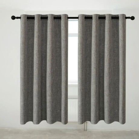 Cortina 100% Blackout 2 Paños Lumax Textura Lino 140x220cm Gris