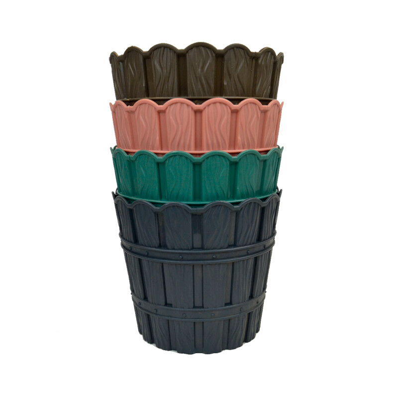 Maceta 10L simil bambú GRIS
