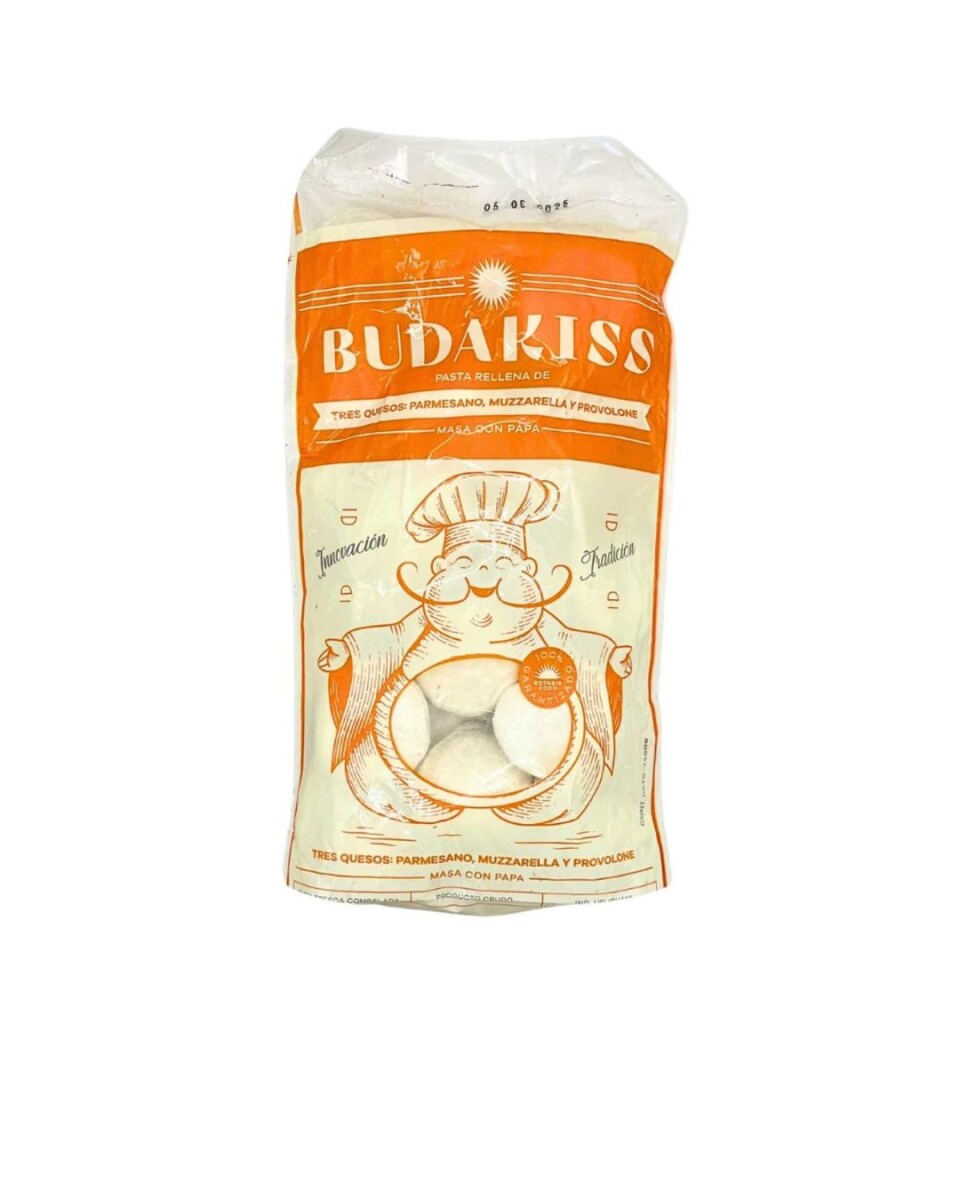BUDA KISS PASTA RELLENA 3 QUESOS MUZZA, PARMESANO Y PROVOLONE 750GRS 