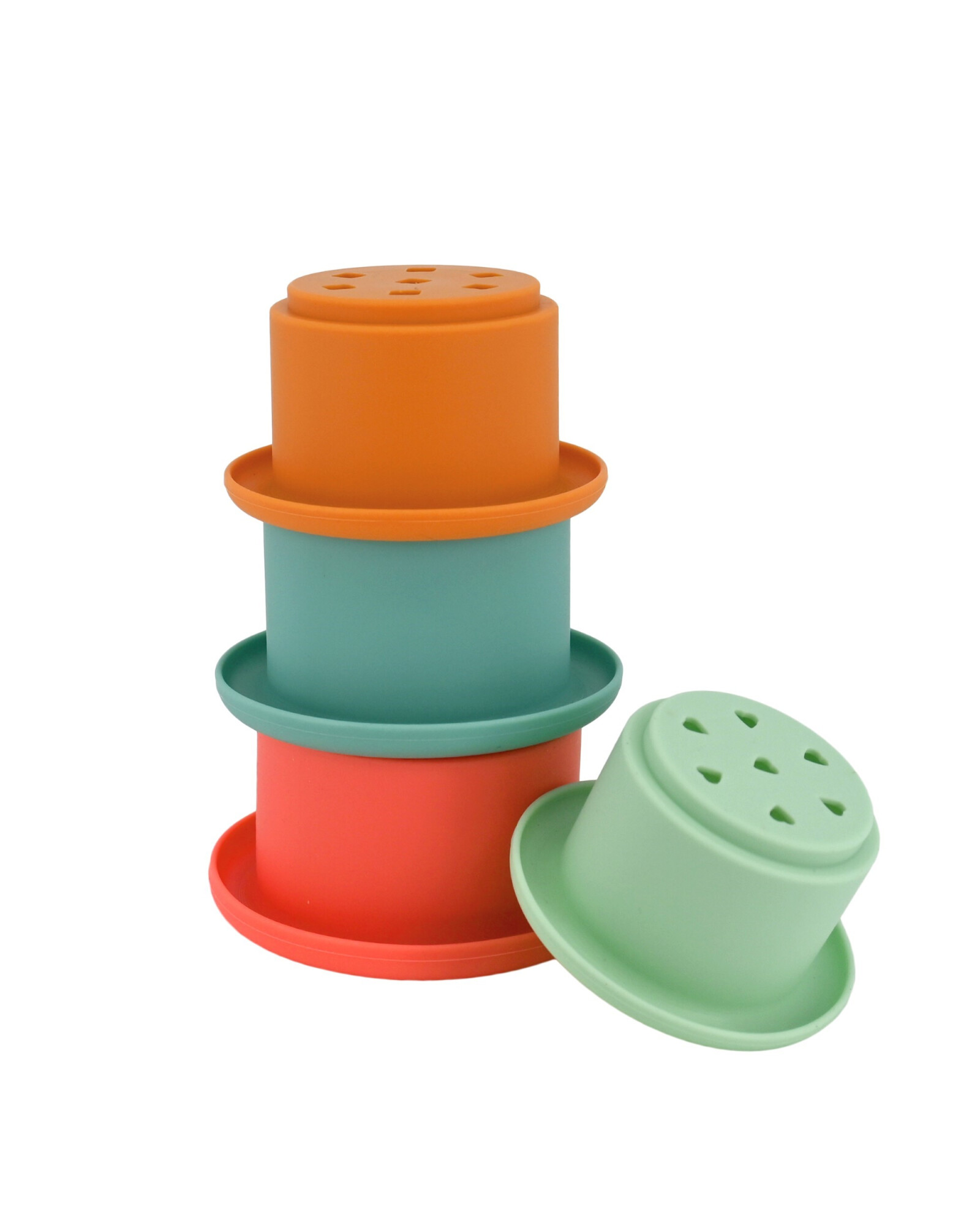 Set cuatro vasos apilables de silicona Sin color