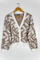 CARDIGAN C/VISCOSA KNOT BLANCO/BEIGE