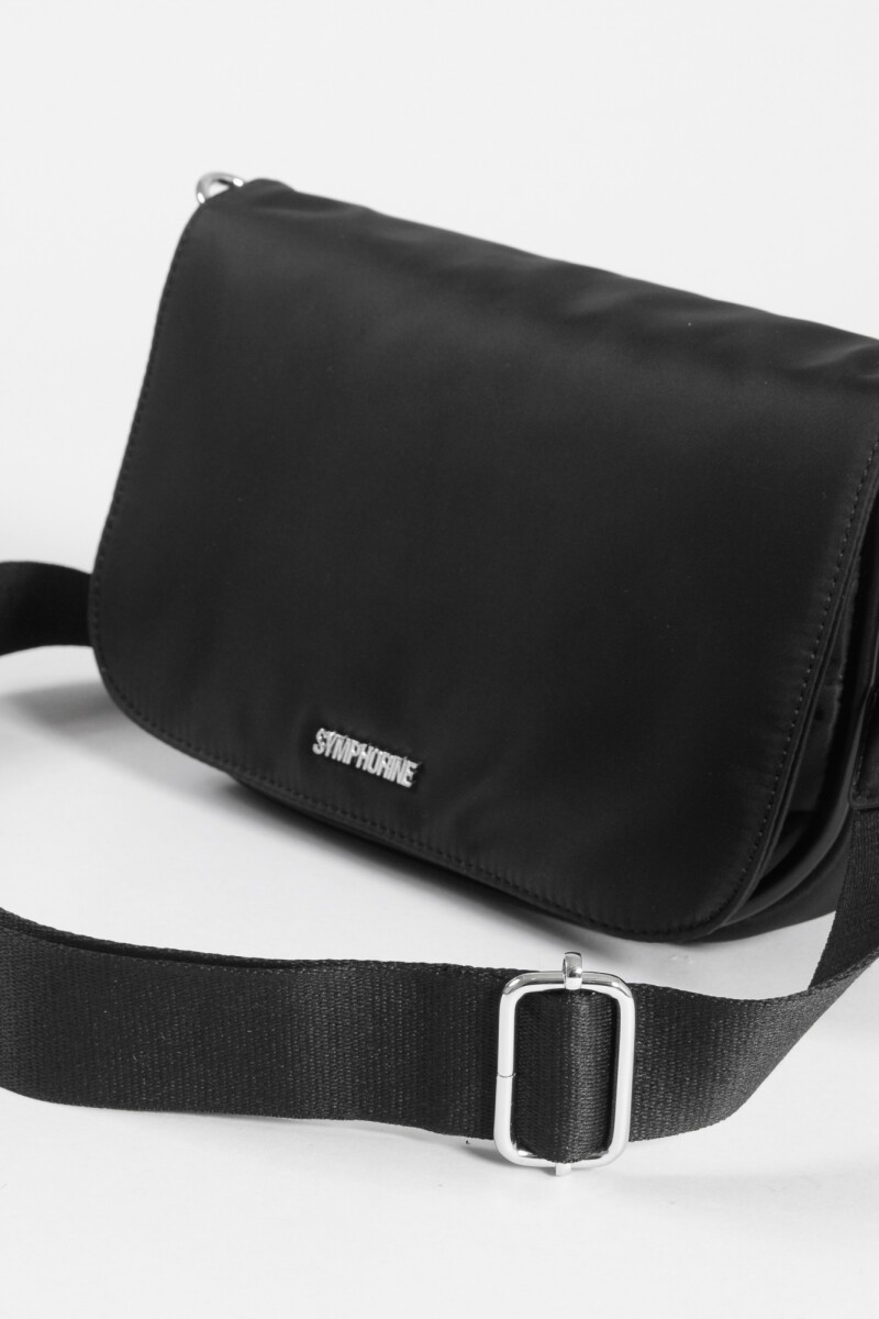 Bandolera con tapa de tela negro