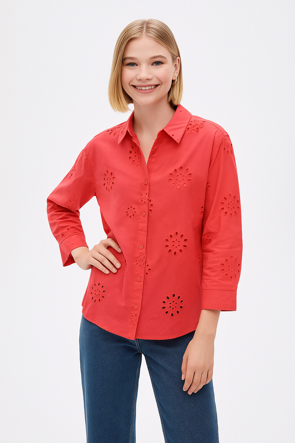 Camisa Bow Coral