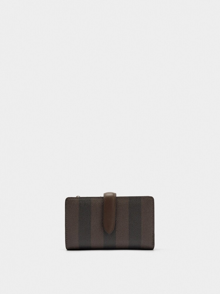 Cartera Con Rayas M marron