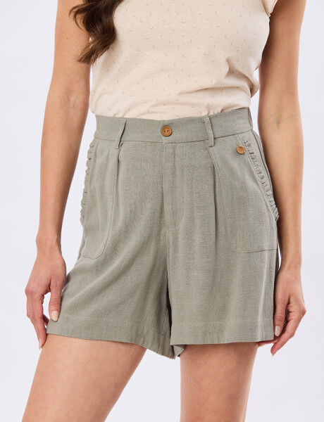 SHORT LISO DE LINO Verde