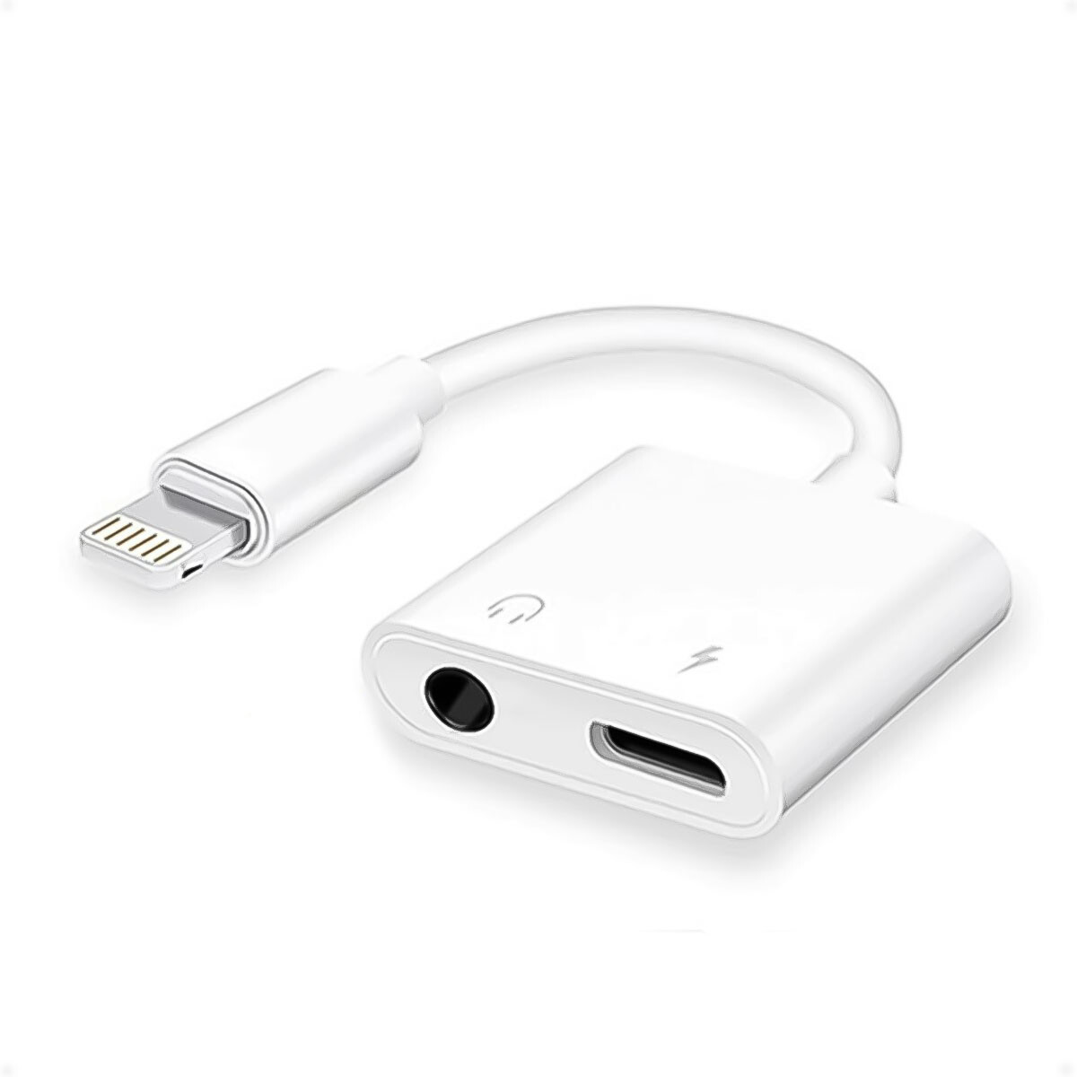 Adaptador de Audio Lightning a Jack 3.5 mÃ¡s carga Lightning adicional Compatible para iPhone 