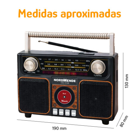 Radio Portátil Nordmende Multibanda AM/FM/SW BT USB TF Negro