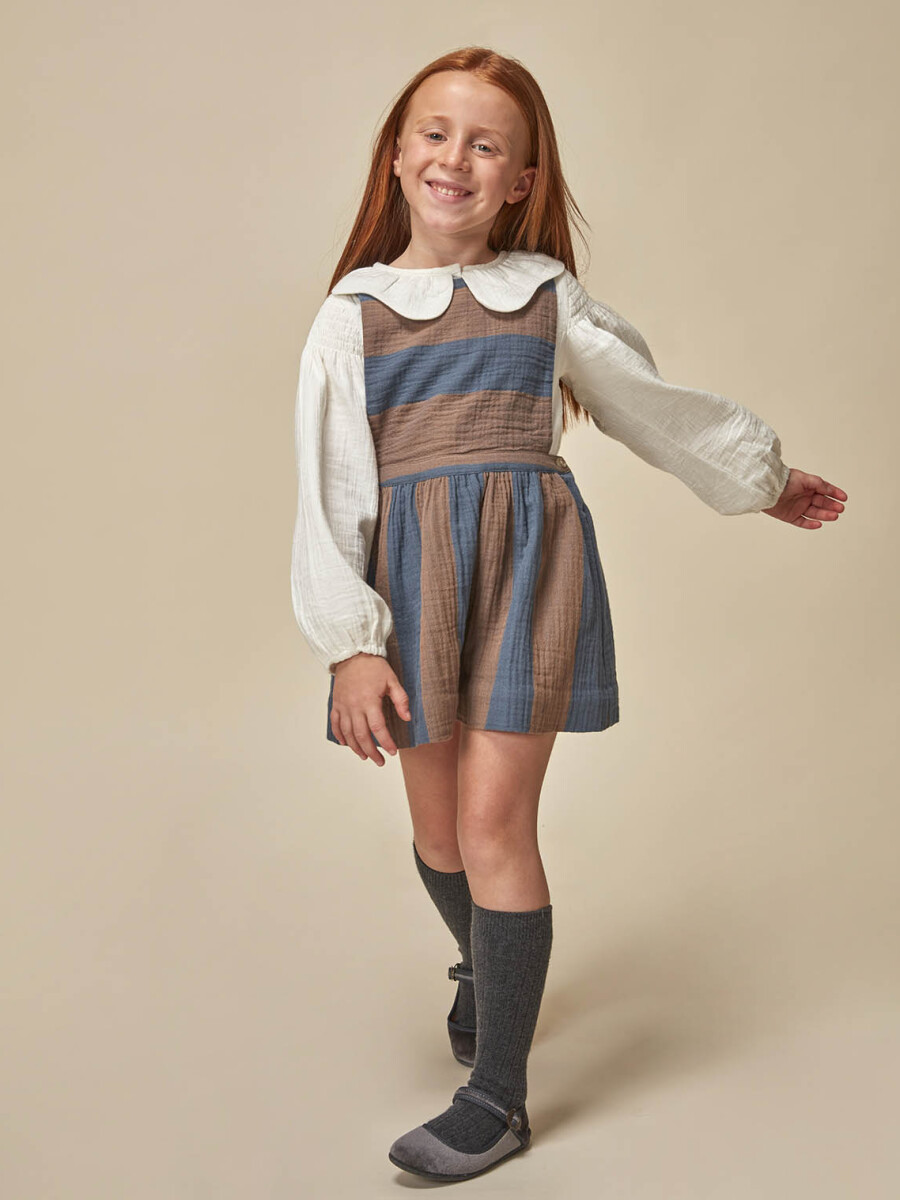 Blusa Nido De Abeja Blanco Roto