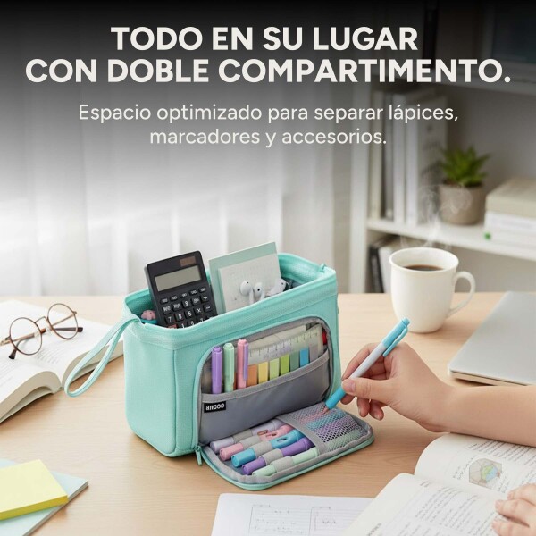 Cartuchera Escolar Liceal Organizador 22cm Gran Capacidad Verde