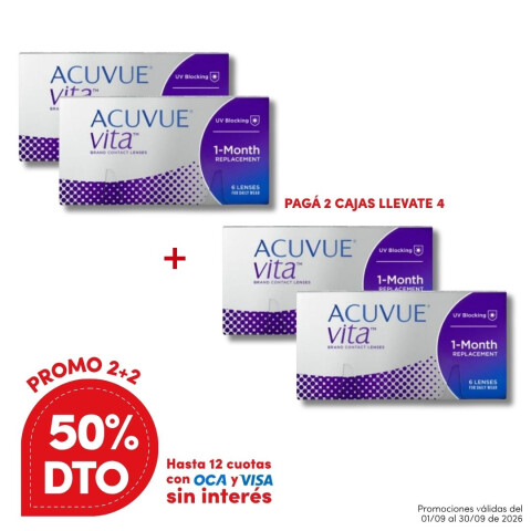 Acuvue Vita Esferico -PROMO 4 Cajas Acuvue Vita Esferico -promo 4 Cajas
