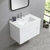 Mueble de baño 2 cajones Blanco Ripado 60cm Mueble De Baño 2 Cajones Blanco Ripado 60cm