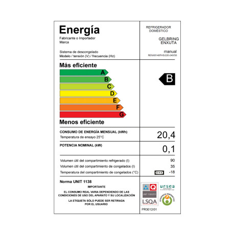 Refrigerador enxuta Frío Húmedo 129 Litros Color Blanco Silver