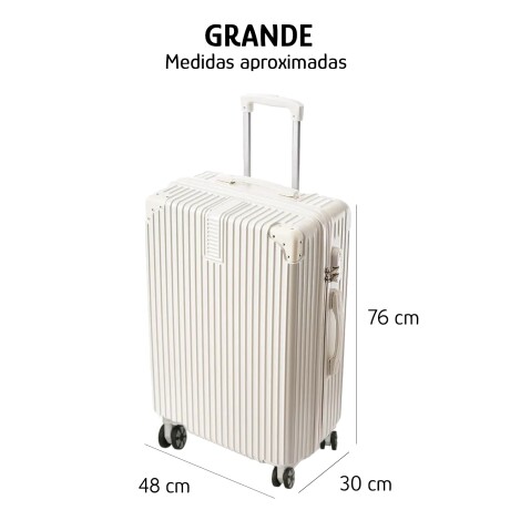 Valija Grande Rígida 4 Ruedas Dobles Giratorias con Candado Blanco
