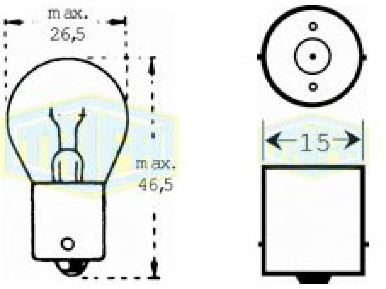 LAMPARA - 24V 15W 1POLO = 1115 TRIFA 