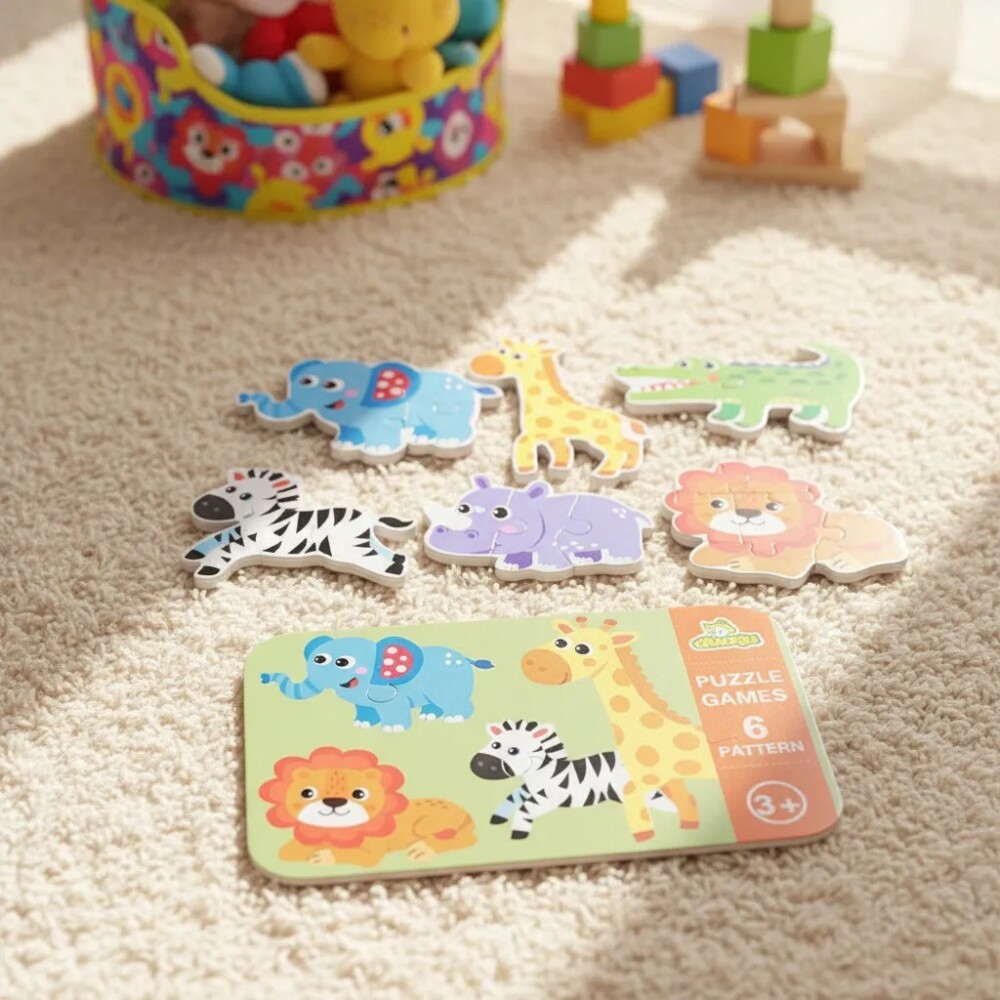 Puzzle divertido en lata animales selva