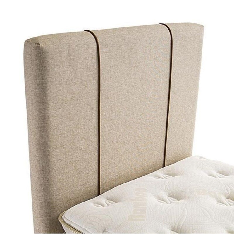 RESPALDO 1 PLAZA (0.90 MTS) - LISO TAPIZADO BEIGE C/LISTON CAMEL RESPALDO 1 PLAZA (0.90 MTS) - LISO TAPIZADO BEIGE C/LISTON CAMEL