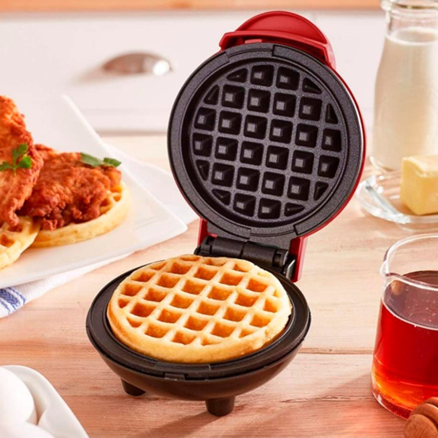 Mini Waflera Maquina Waffle Electrica Antiadherente 350w — Atrix
